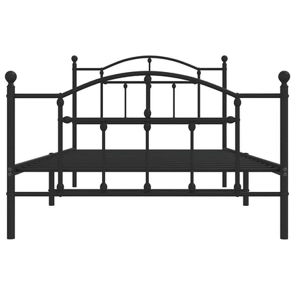 Metal Bed Frame without Mattress with Footboard Black 39.4"x78.7