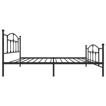 Metal Bed Frame without Mattress with Footboard Black 39.4"x78.7