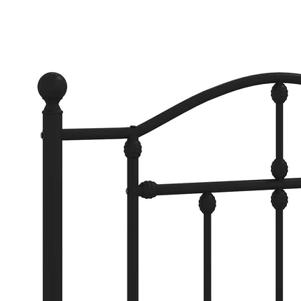 Metal Bed Frame without Mattress with Footboard Black 39.4"x78.7