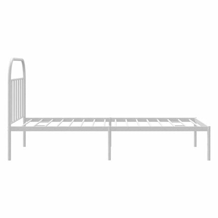 Metal Bed Frame without Mattress with Headboard White 39.4"x78.7