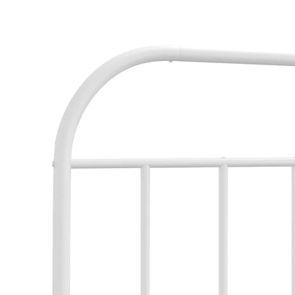 Metal Bed Frame without Mattress with Headboard White 39.4"x78.7