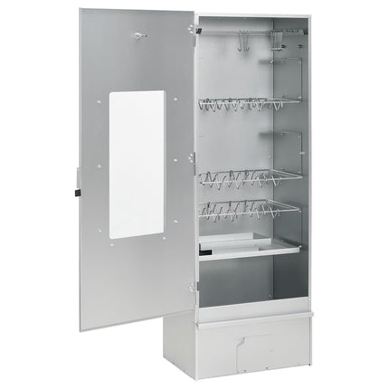 BBQ Oven Smoker with Wood Chips 17.5"x11.4"x43.3" Galvanized Steel