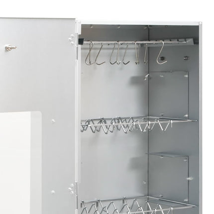 BBQ Oven Smoker with Wood Chips 17.5"x11.4"x43.3" Galvanized Steel
