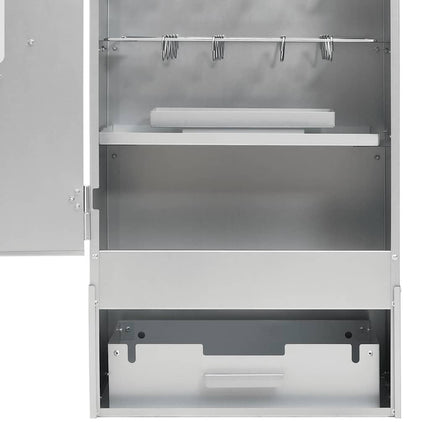 BBQ Oven Smoker with Wood Chips 17.5"x11.4"x43.3" Galvanized Steel