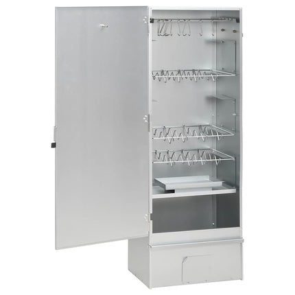 BBQ Oven Smoker with Wood Chips 17.5"x11.4"x43.3" Galvanized Steel