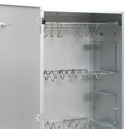 BBQ Oven Smoker with Wood Chips 17.5"x11.4"x43.3" Galvanized Steel