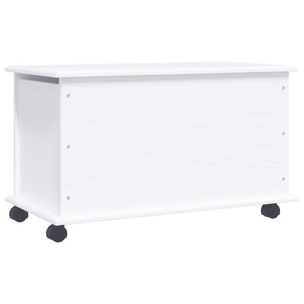 Storage Chest with Wheels "ALTA" White 73x39,5x43 cm Solid Wood Pine