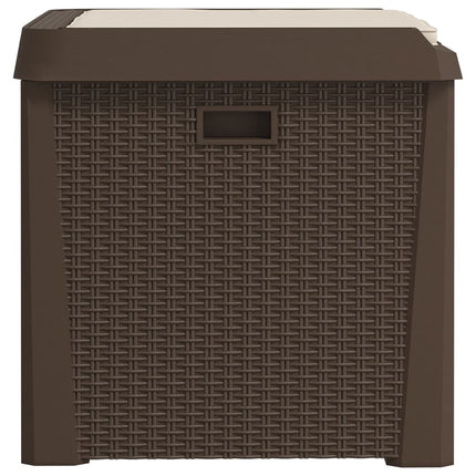 Patio Storage Box with Seat Cushion Brown 33 gal PP