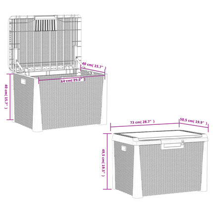 Patio Storage Box with Seat Cushion Brown 33 gal PP