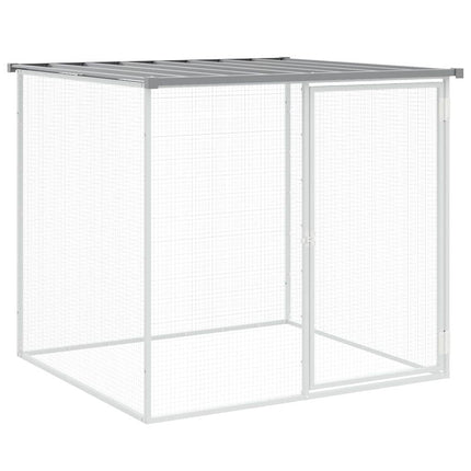 Chicken Cage with Roof Light Gray 40.6"x38.6"x35.4" Galvanized Steel