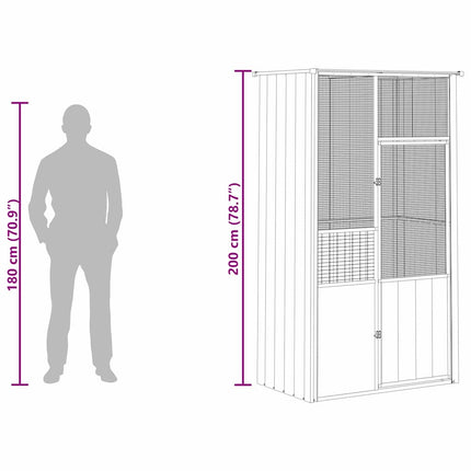 Bird Cage Gray 45.3"x30.7"x78.7" Galvanized Steel