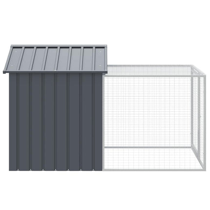 Chicken Cage with Run Anthracite 46.1x79.1x48.4" Galvanised Steel