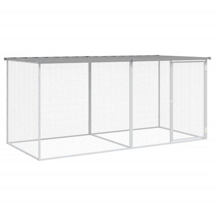 Chicken Cage with Roof Light Grey 79.9x38.6x35.4" Galvanised Steel