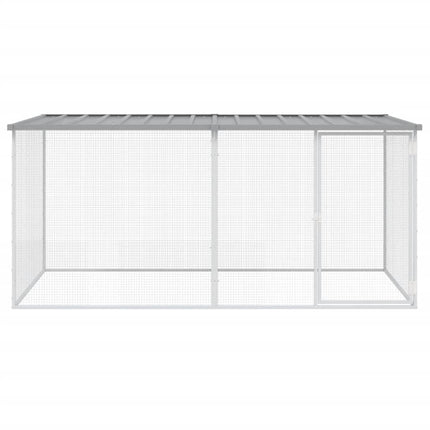 Chicken Cage with Roof Light Grey 79.9x38.6x35.4" Galvanised Steel