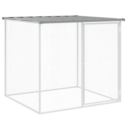 Chicken Cage with Roof Light Grey 79.9x38.6x35.4" Galvanised Steel