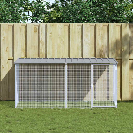 Chicken Cage with Roof Light Grey 79.9x38.6x35.4" Galvanised Steel