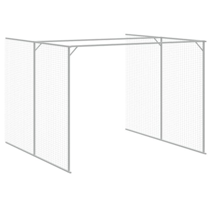 Dog House with Run Anthracite 84.3"x260.2"x71.3" Galvanized Steel