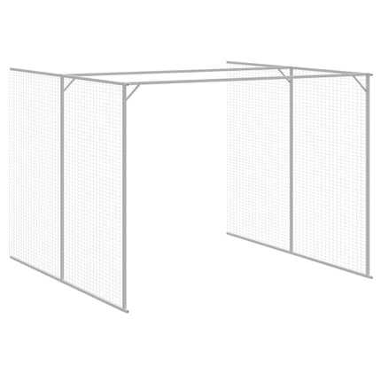 Dog House with Run Anthracite 84.3"x501.2"x71.3" Galvanized Steel