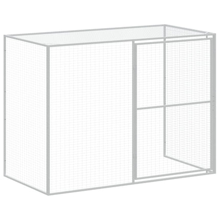 Dog House with Run Anthracite 84.3"x99.6"x71.3" Galvanized Steel