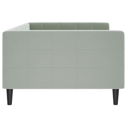 Day Bed without Mattress Light Gray 39.4"x74.8" Velvet