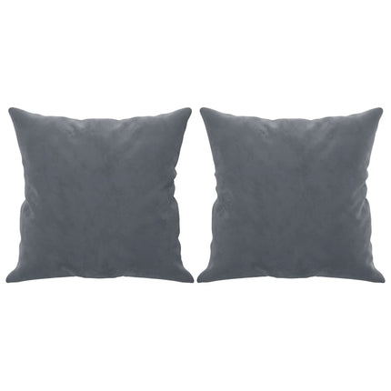 3-Seater Sofa with Throw Pillows Dark Gray 70.9" Velvet