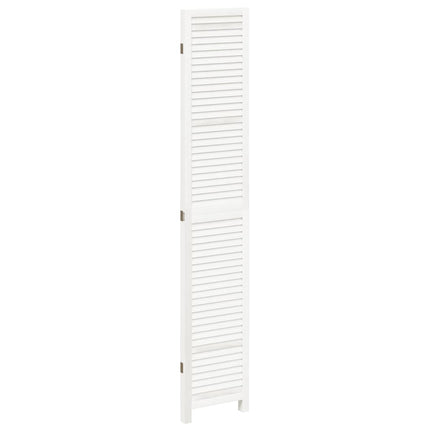 Room Divider 3 Panels White Solid Wood Paulownia