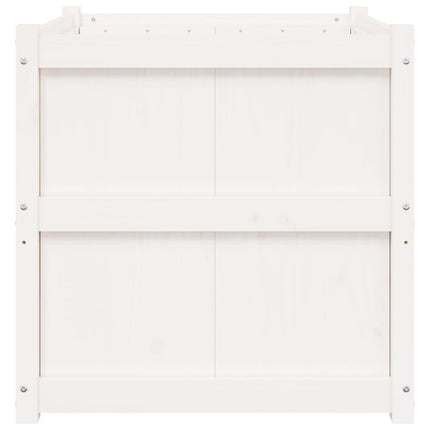 Garden Planter White 27.6"x27.6"x27.6" Solid Wood Pine