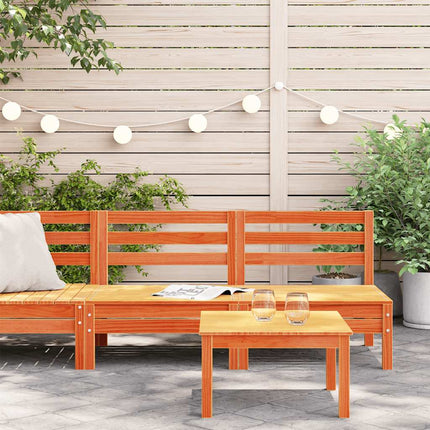 Patio Sofas Armless 2 pcs Wax Brown Solid Wood Pine