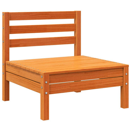 Patio Sofas Armless 2 pcs Wax Brown Solid Wood Pine