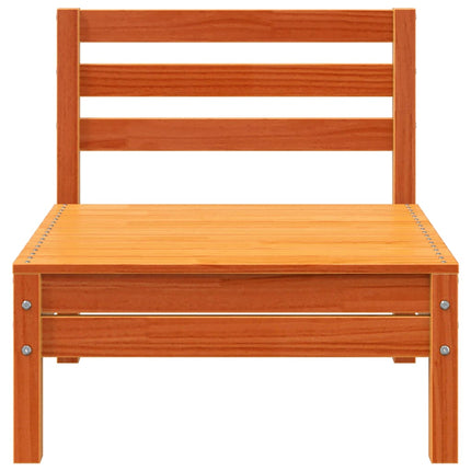 Patio Sofas Armless 2 pcs Wax Brown Solid Wood Pine