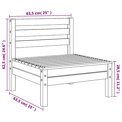 Patio Sofas Armless 2 pcs Wax Brown Solid Wood Pine