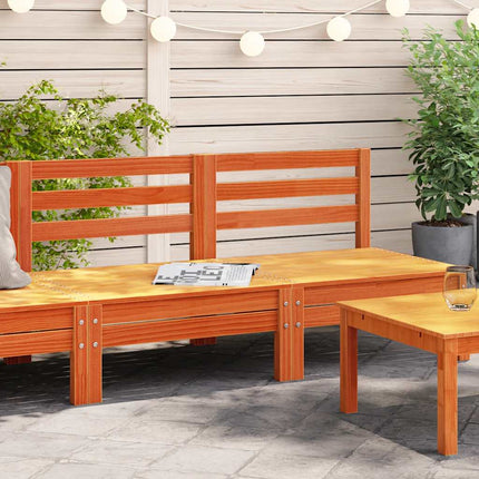 Patio Sofas Armless 2 pcs Wax Brown Solid Wood Pine