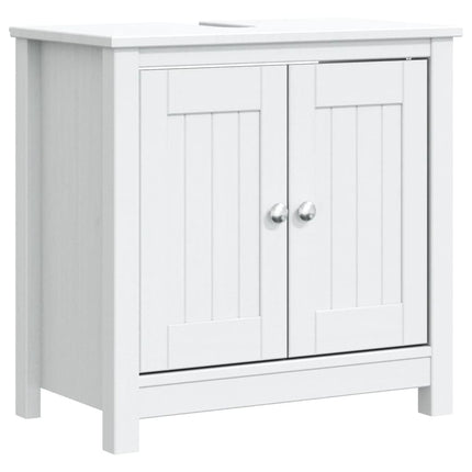 Bathroom Sink Cabinet BERG White 23.6"x13.4"x23.2" Solid Wood Pine