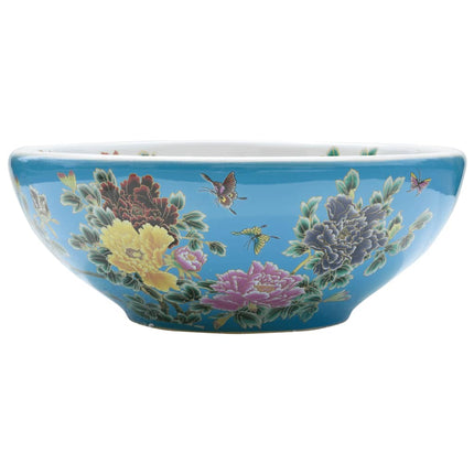 Countertop Basin Multicolour Round Φ16.1x5.5" Ceramic