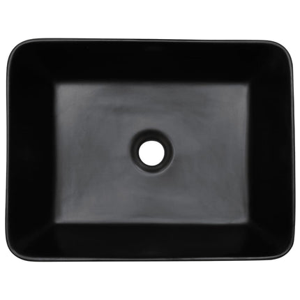 Countertop Basin Black and Blue Rectangular 18.1x14.0x5.1" Ceramic