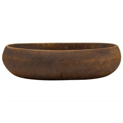 Countertop Basin Brown Oval 23.2x15.7x5.9" Ceramic