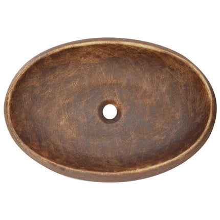 Countertop Basin Brown Oval 23.2x15.7x5.9" Ceramic