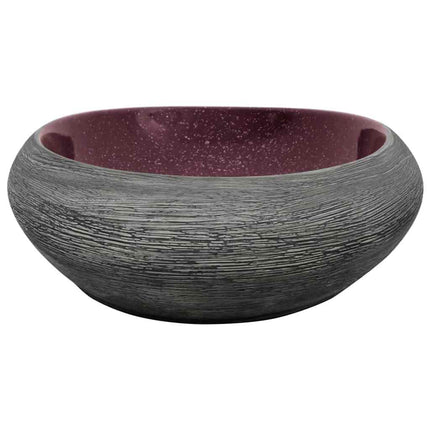 Countertop Basin Purple and Grey Oval 23.2x15.7x5.5" Ceramic