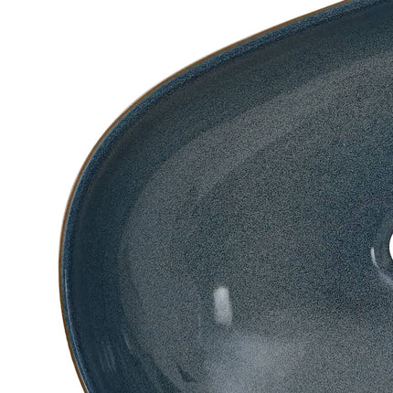 Countertop Basin Sand and Blue Oval 23.2x15.7x5.5" Ceramic