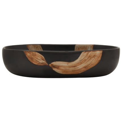 Countertop Basin Black Oval 23.2x15.7x5.5" Ceramic