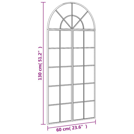 Wall Mirror Black 23.6"x51.2" Arch Iron