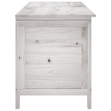 Patio Storage Box White 59.1"x19.7"x22.2" Solid Wood Fir