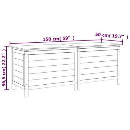 Patio Storage Box White 59.1"x19.7"x22.2" Solid Wood Fir