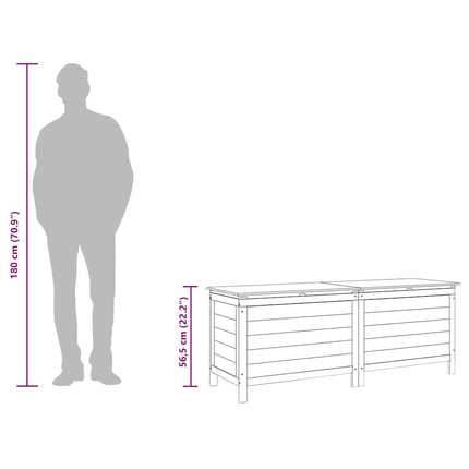 Patio Storage Box White 59.1"x19.7"x22.2" Solid Wood Fir