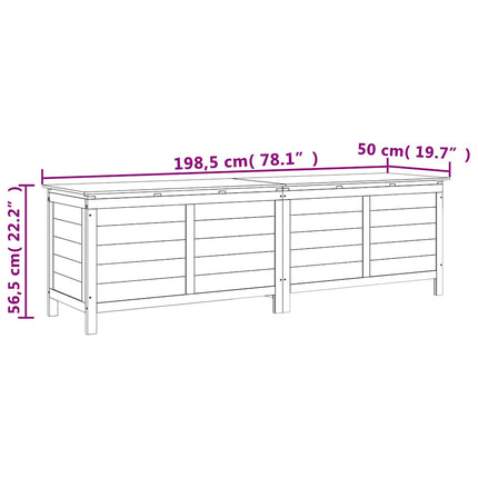 Patio Storage Box Brown 78.1"x19.7"x22.2" Solid Wood Fir