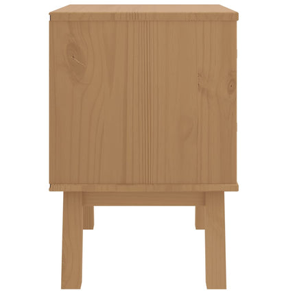Bedside Cabinet OLDEN Brown Solid Wood Pine