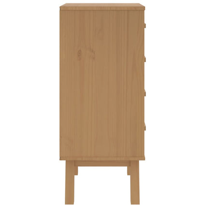Bedside Cabinet OLDEN Gray and Brown Solid Wood Pine
