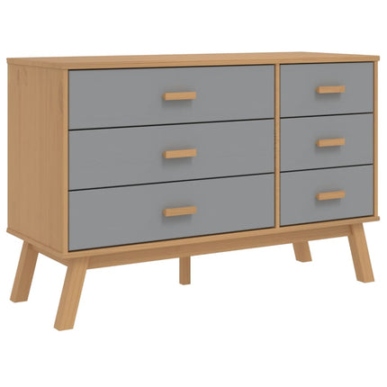 Drawer Cabinet OLDEN Gray and Brown Solid Wood Pine