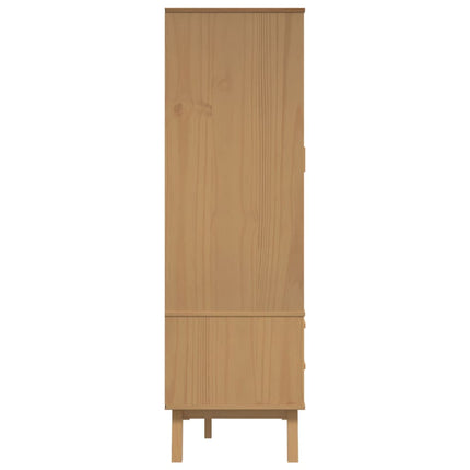 Wardrobe OLDEN Gray and Brown 30.1"x20.9"x67.7" Solid Wood Pine