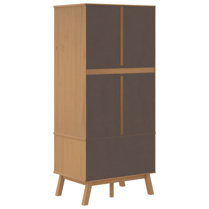 Wardrobe OLDEN Gray and Brown 30.1"x20.9"x67.7" Solid Wood Pine
